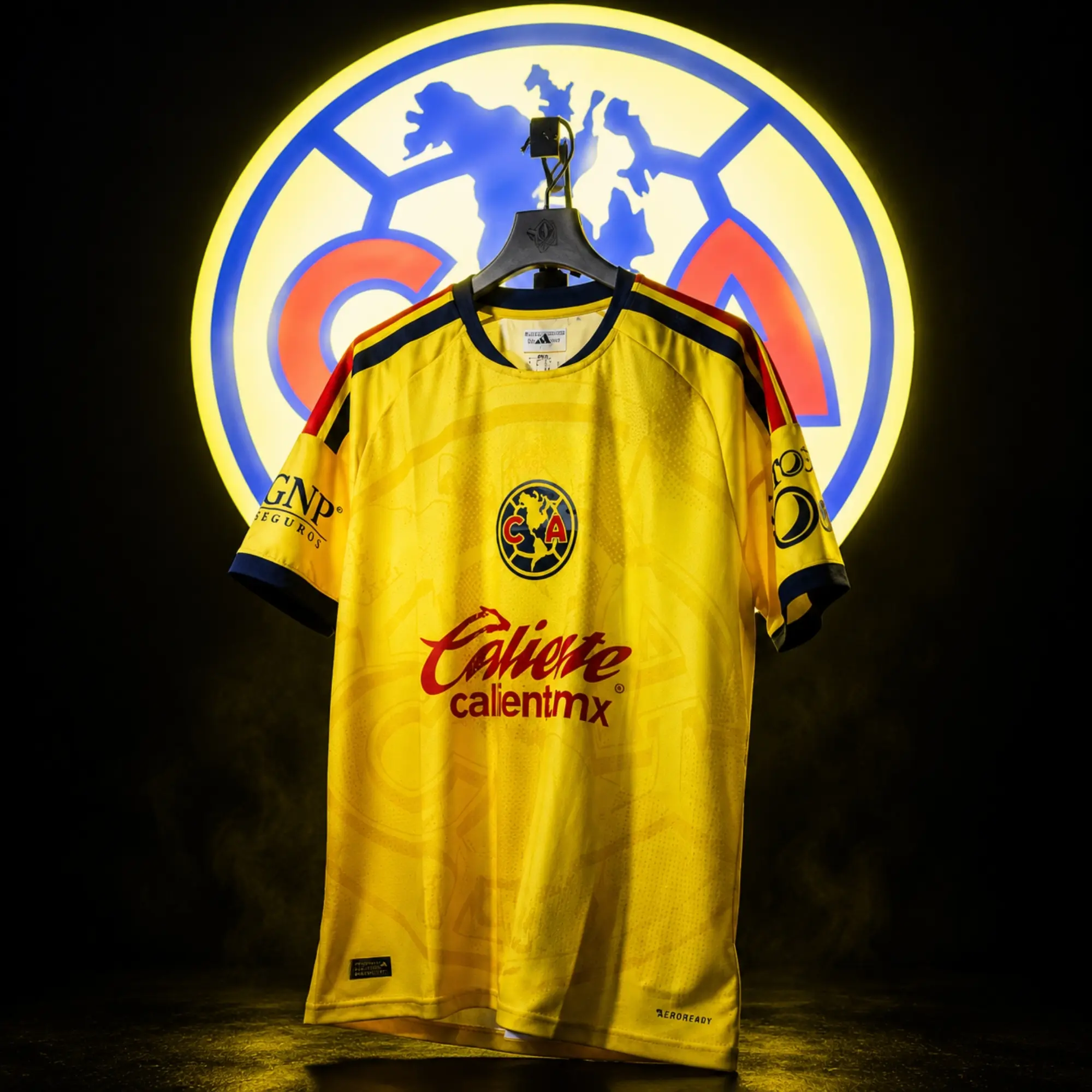 Club América Yellow Soccer Jersey 2026  Full Logo Football Fan Shirt, Game Day Sports Top