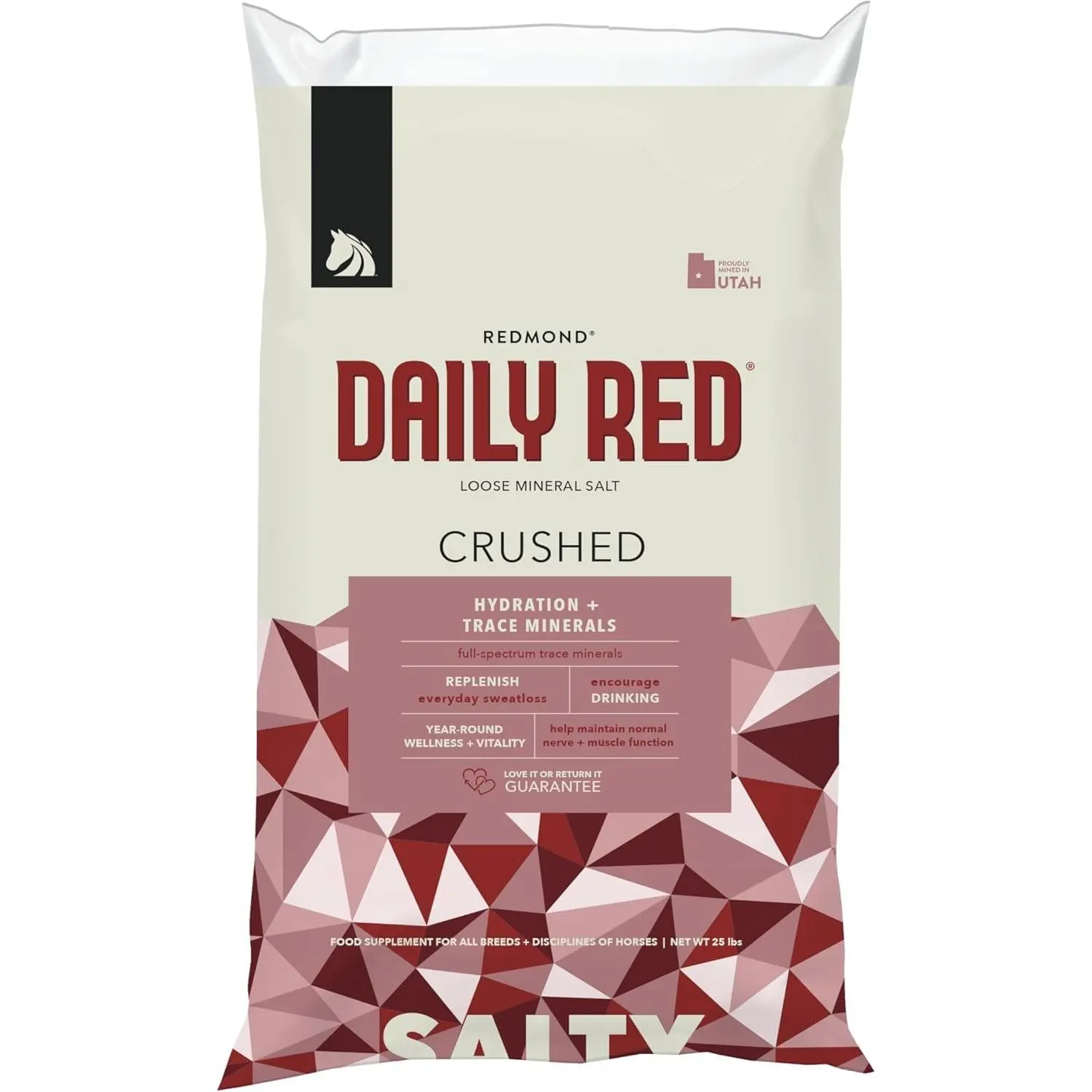 Daily Red Crushed Loose Minerals | Mineral Salt + Electrolyte Supplement for Horses (25LB Refill Bag)