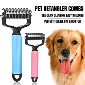 Universal Pet Hair Brush for Dogs, Dual-Sided Stainless Steel, Easy-To-Use Grooming Tool, Deshedding Tool, Essential for Fur Care and Shedding Removal, Grooming Comb