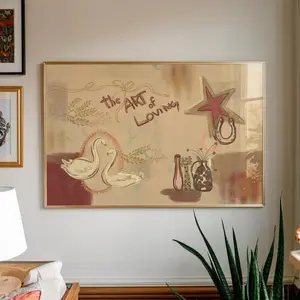 [Sale off up to 50%] [Free ship] [No Frame] Vintage Collage Poster-Warm Tones Neutral Wall Decor Art Print Swan Bedroom Gift