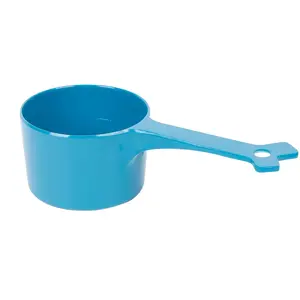 Dog Food Scoop (1 Cup Capacity) | Measuring For Animal Features 1/2 Line Small Or Large Scooper Dishwasher Safe Blue