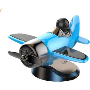 Solar Plane Car Air Freshener Dashboard Ornament Solar Powered Wings Aroma Diffuser Cool Car Interior Decoration Gift 360° Rotating Airplane Shape