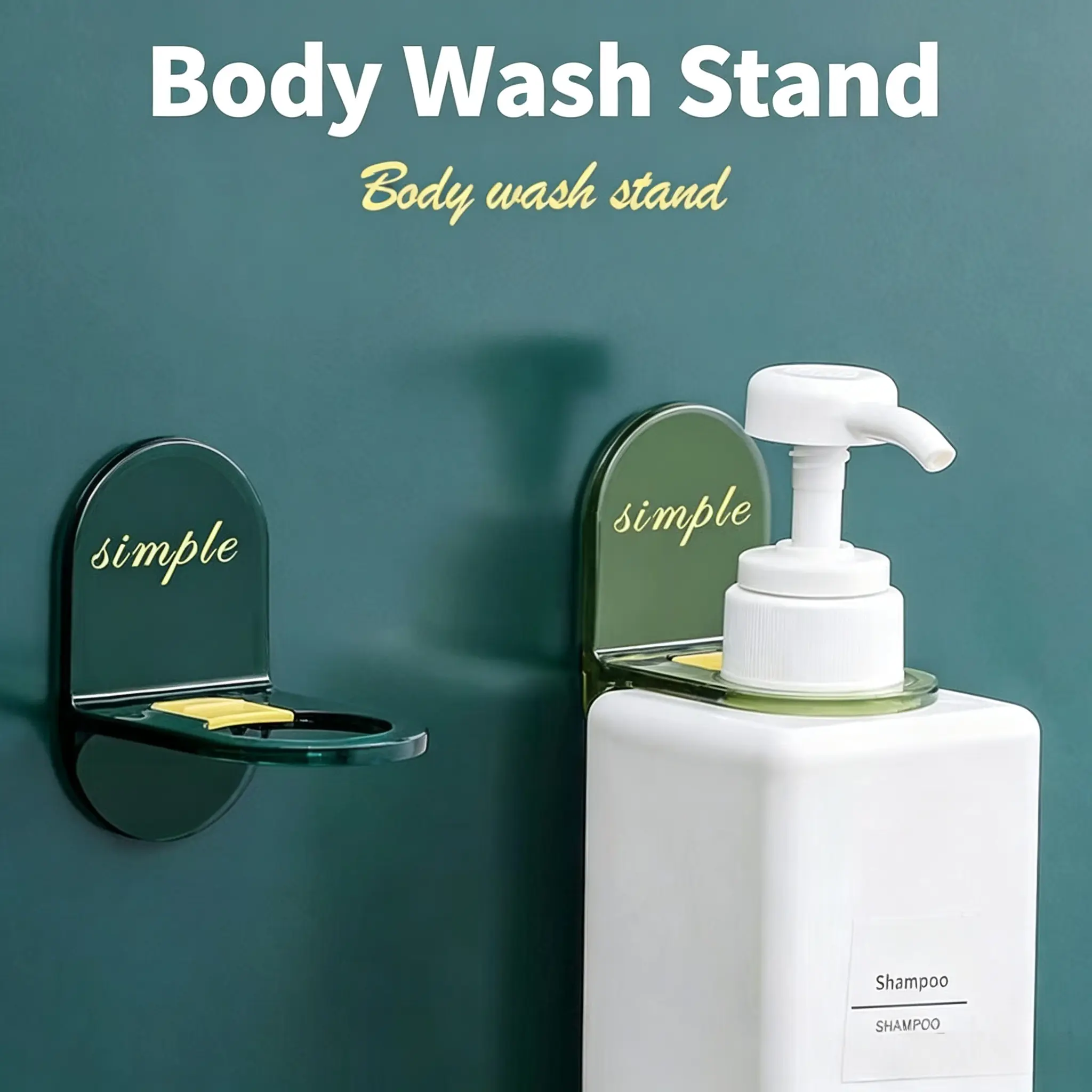 Generic Bathroom Shower Gel Rack Punch-Free Detergent Rack Wall Bracket Hand Soap Rack Wall-Mounted Bathroomk 2Pack