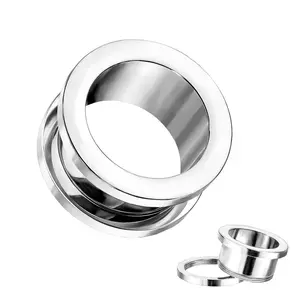 Titanium Double Flared Screw Fit Plug Ear Tunnel 8 to 1" Gauge - Pair