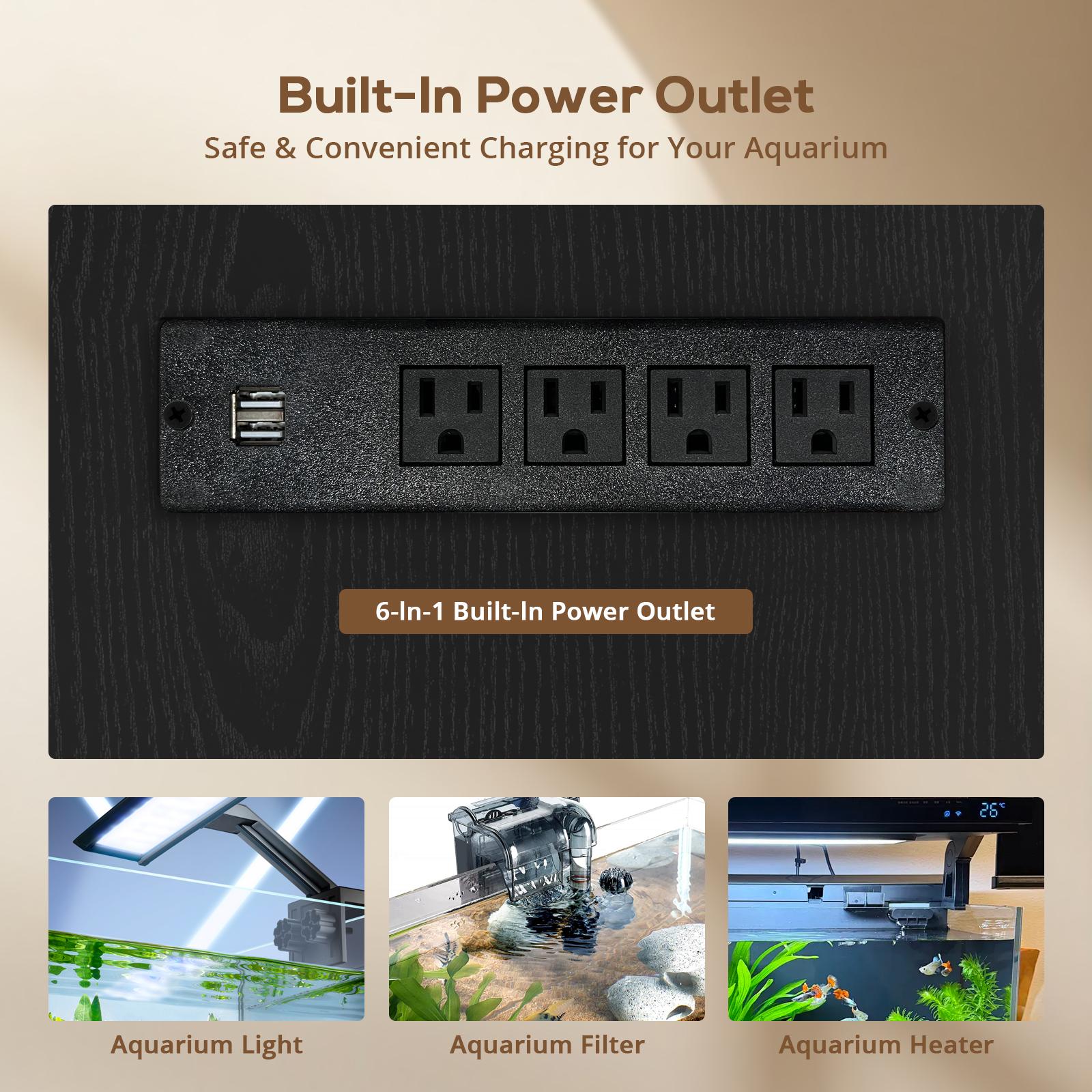 VOWNER 75-90 Gallon Fish Tank Stand with Power Outlet, Farmhouse Aquarium Stand with Storage Cabinet & Sliding Barn Doors, Heavy Duty Reptile Tank Stand, for 2 Tanks, 1000LBS Capacity VOWNER 75-90 Gallon Fish Tank Stand with Power Outlet, Farmhouse Aquarium Stand with Storage Cabinet & Sliding Barn Doors, Heavy Duty Reptile Tank Stand, for 2 Tanks, 1000LBS Capacity