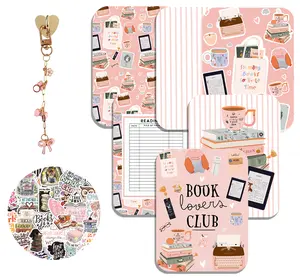 Pink Whimsical Kindle Accessory Case Bundle, Paperwhite and Colorsoft 11th & 12th Gen, E-reader Accessory Bundle, Kindle Refresh Cardstock Insert Stickers Clear Case, Kindle Charm