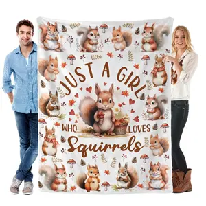 Squirrel Blanket Gifts for Squirrel Lovers Adults Kids,Squirrels Stuff Animal Pattern Blankets and Throws,Funny Squirrels Theme Gifts for Women Girls 50"X40" christmas birthday gift ideal