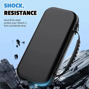 2026 New Portable Travel Carrying Case for Nintendo Switch 2 Game Console Protective Shell EVA Bag Shockproof Shockproof with 12 Game Cards Slots for NS 2 Accessories