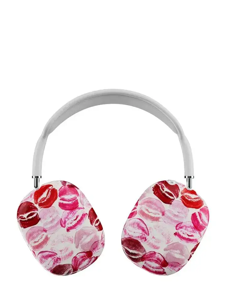 Wildflower Limited Edition Polyurethane AirPods Max Cover - Protective Headphone Case with Protection, Headphone Print, Novelty Design, Handmade Finish Adds Unique Charm, Lightweight, Easy to Carry, Pink Kiss Lips Trendy Durable