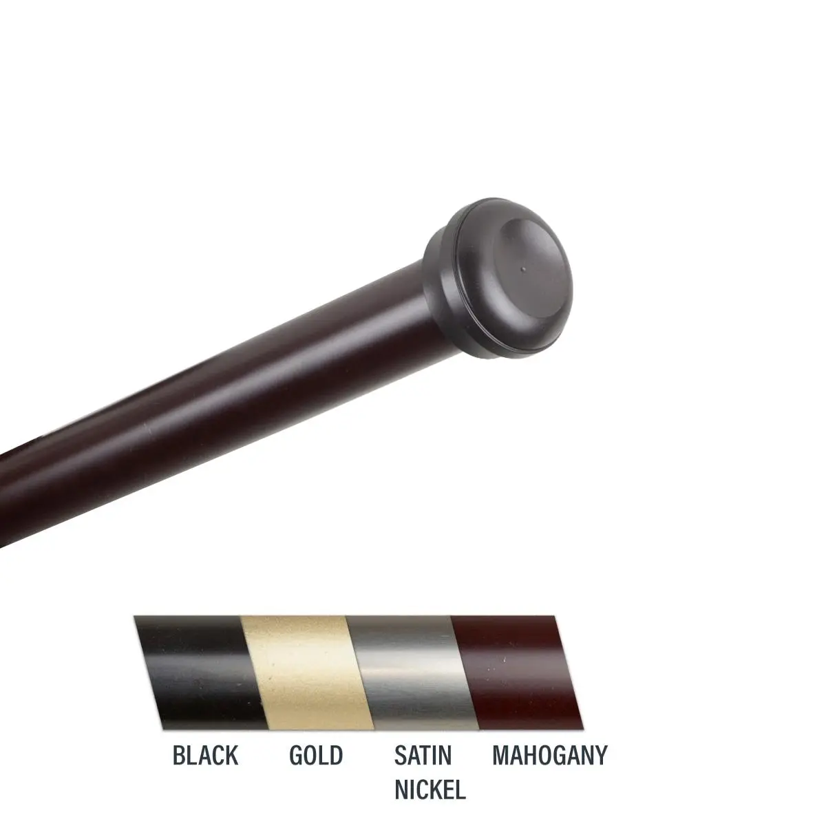 212 MAIN Cillo Wood Curtain Rod Set, Double Rods with Mahogany Finish, 1 in. Diameter, Adjustable 28-48 in. for Nursery Decor, Wood Curtain Rods