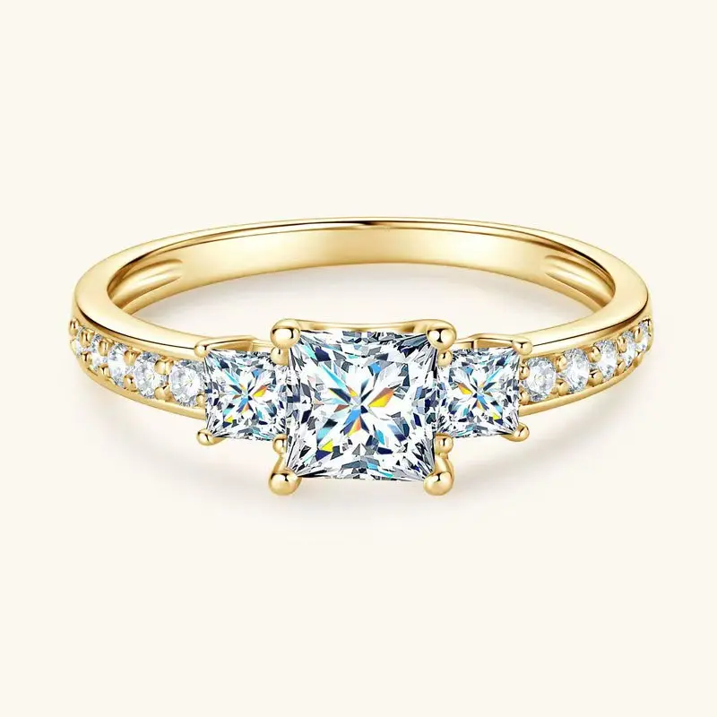 wsyjewelry Luxe Princess Square Zircon Engagement Ring for Women, Valentine’s Day Gift Elegant Ring