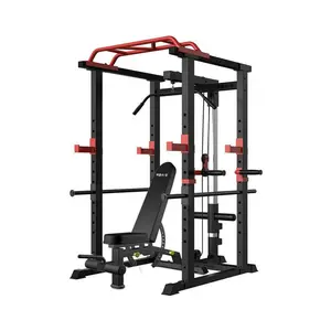 1000LBS Multi-Functional Barbell Rack Squat Power Cage with Weight Bench