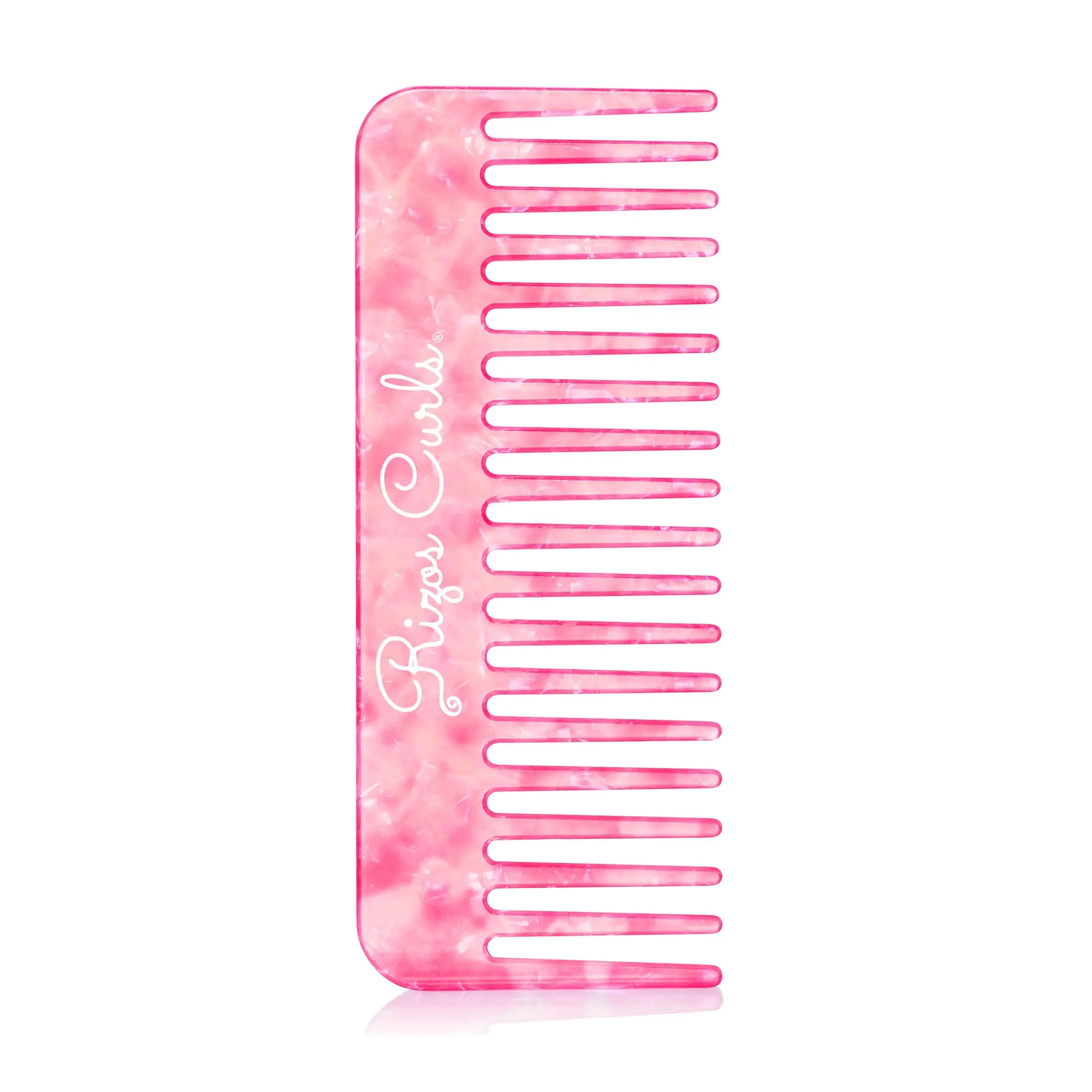 Rizos Curls Wide Tooth Styling Comb - Pink, Durable, Haircare, Smooth, Ideal for Styling Hair