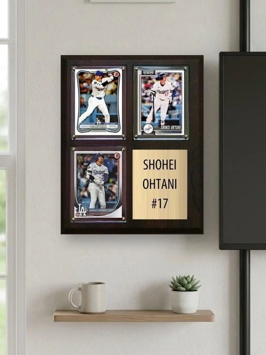 Shohei Ohtani Los Angeles Dodgers Fan Gift Plaque 8x10 3 Cards Topps, Bowman 2024 2025 2026