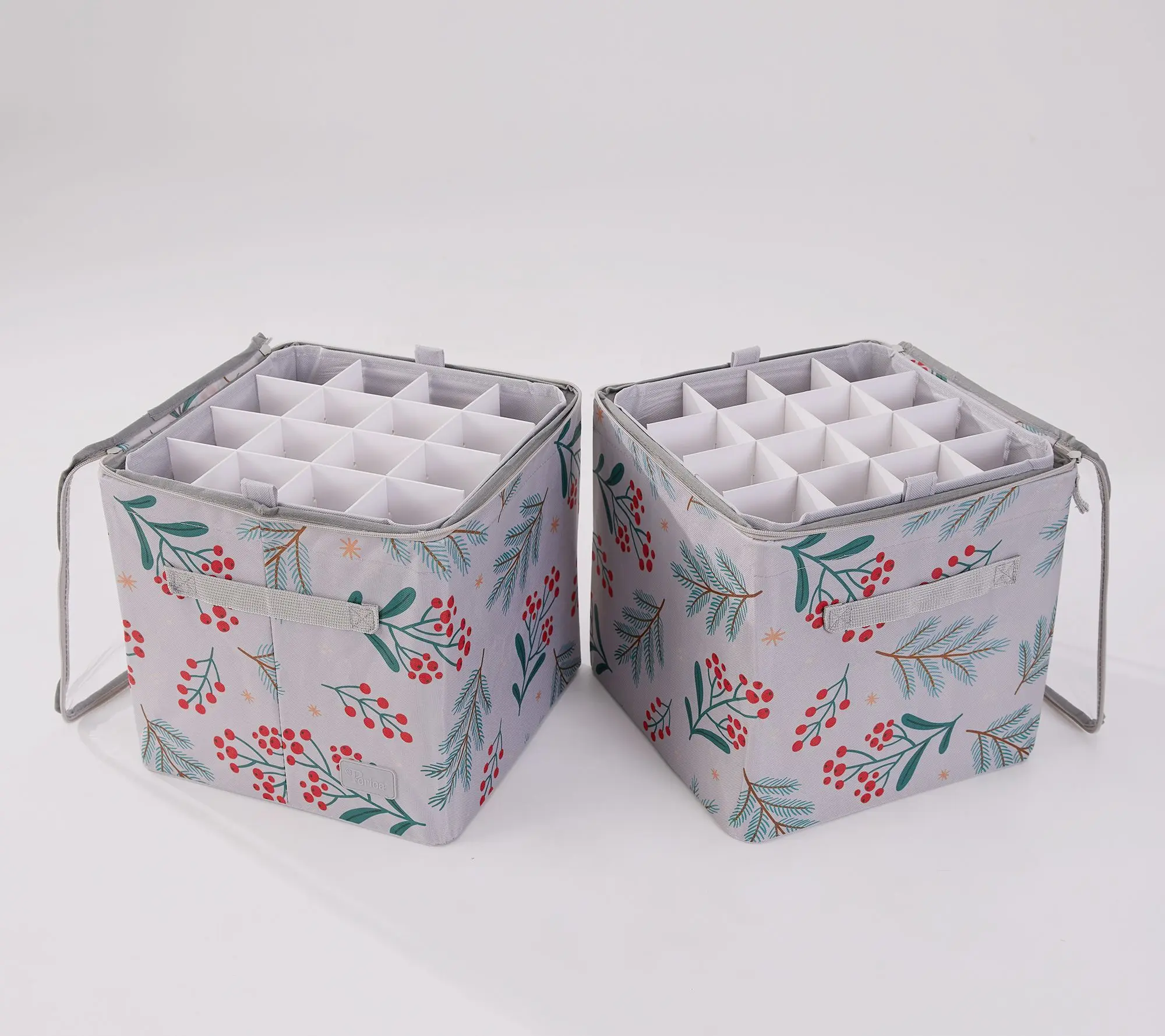 Periea Set of 2 64-Piece Collapsible Ornament Boxes Periea Set of 2 64-Piece Collapsible Ornament Boxes