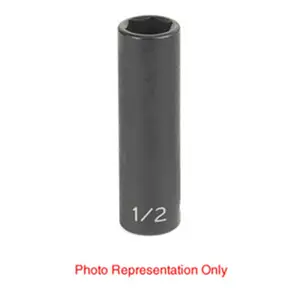 212 MAIN Grey Pneumatic 1018MD Impact Tool, 0.38 in. Drive Chrome-Mo Steel High Torque 18mm Deep Socket for Cycling & Outdoor Recreation
