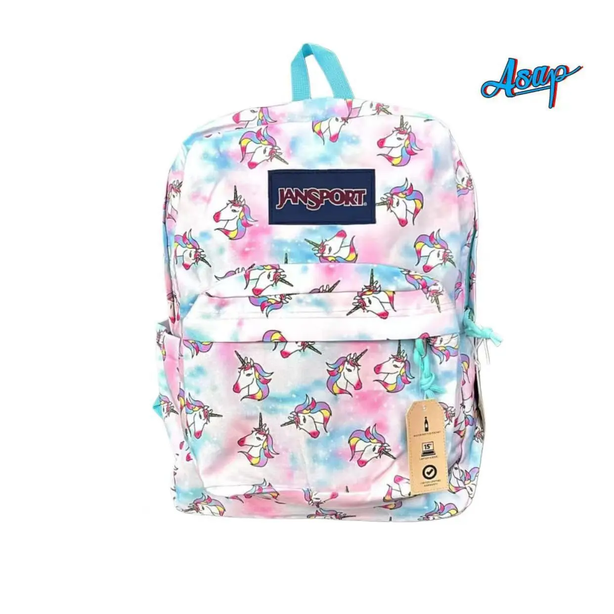 JanSport Jessber Classic Sports Backpack, Polyester, Unisex Couples Style, White/Dark Red