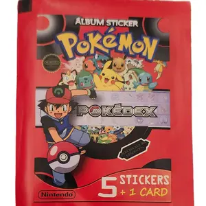 Pokemon Pokedex Sticker Pack - 5 Stickers & 1 Card - Personalize Your Collection with Variety of Designs