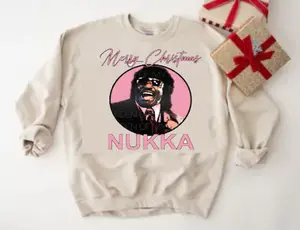 Merry Christmas Pinky Unisex Sweatshirt Soft Fabric Long Sleeve Crewneck Casual Print for Men & Women