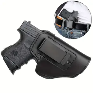 Left-Handed Black Concealed Carry IWB Pistol Holster - Suitable for 2.25inch Waistband, Traditional Style, Right-Hand Draw, Waistband Interior Design, Pistol Holster|Fashionable Black Leather Case|Suture appearance