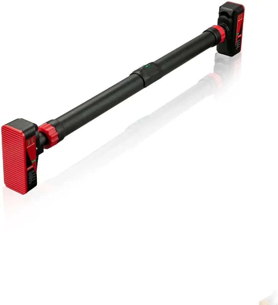 Adjustable Pull Up Bar for Doorway - 440LBS Weight Capacity, No Screws Installation with Level Meter and Auto Lock, Chin Up Bar for Home Gym Strength Training