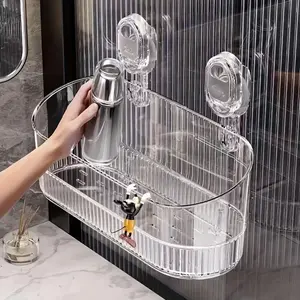 Suction Cup Shelf for Wall Installation - Drill-Free Organizer for Shower Items, Beauty Products, And Personal Care - Sturdy Plastic Rack for Bathroom Use Without