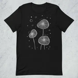 STRAIGHT CUT T-SHIRT Abstract Flowers Shirt Folk Art Weird Forest Art Print Whimsical Birthday Gifts Botanical Art Plants Gothic Punk Emo