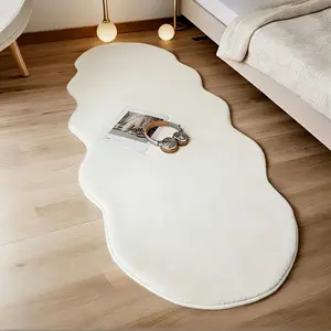Cream style solid color living room sofa carpet French ins style bedroom decoration bedside carpet cloud shape leisure area coffee table floor mat fluffy and soft cloakroom dressing table carpet home kitchen bathroom entrance door non-slip carpet