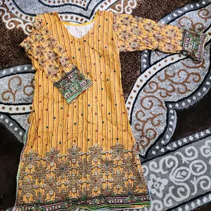 3 PIECE SHALWAR KAMEEZ SUIT YELLOW IN ORIGINAL PACKAGING