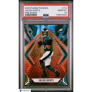 2020 Panini Phoenix Jalen Hurts Fire Burst #114 PSA 10