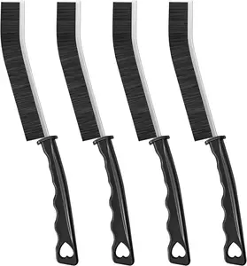 Multi-Purpose Hard Bristle Crevice Cleaning Brush for Household Use - 4 Pcs, BlackDeep Reach Gap Cleaning Tool for Household Use -Versatile, Durable, Thin Brush to Clean Tight Spaces Pet