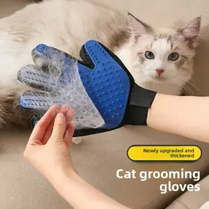 Pet Hair Removal Glove, Upgraded Thick Efficient De-Shedding, Cat Dog Universal, Deep Cleaning, Anti-Bite, Adjustable Wrist Fit, Comfortable