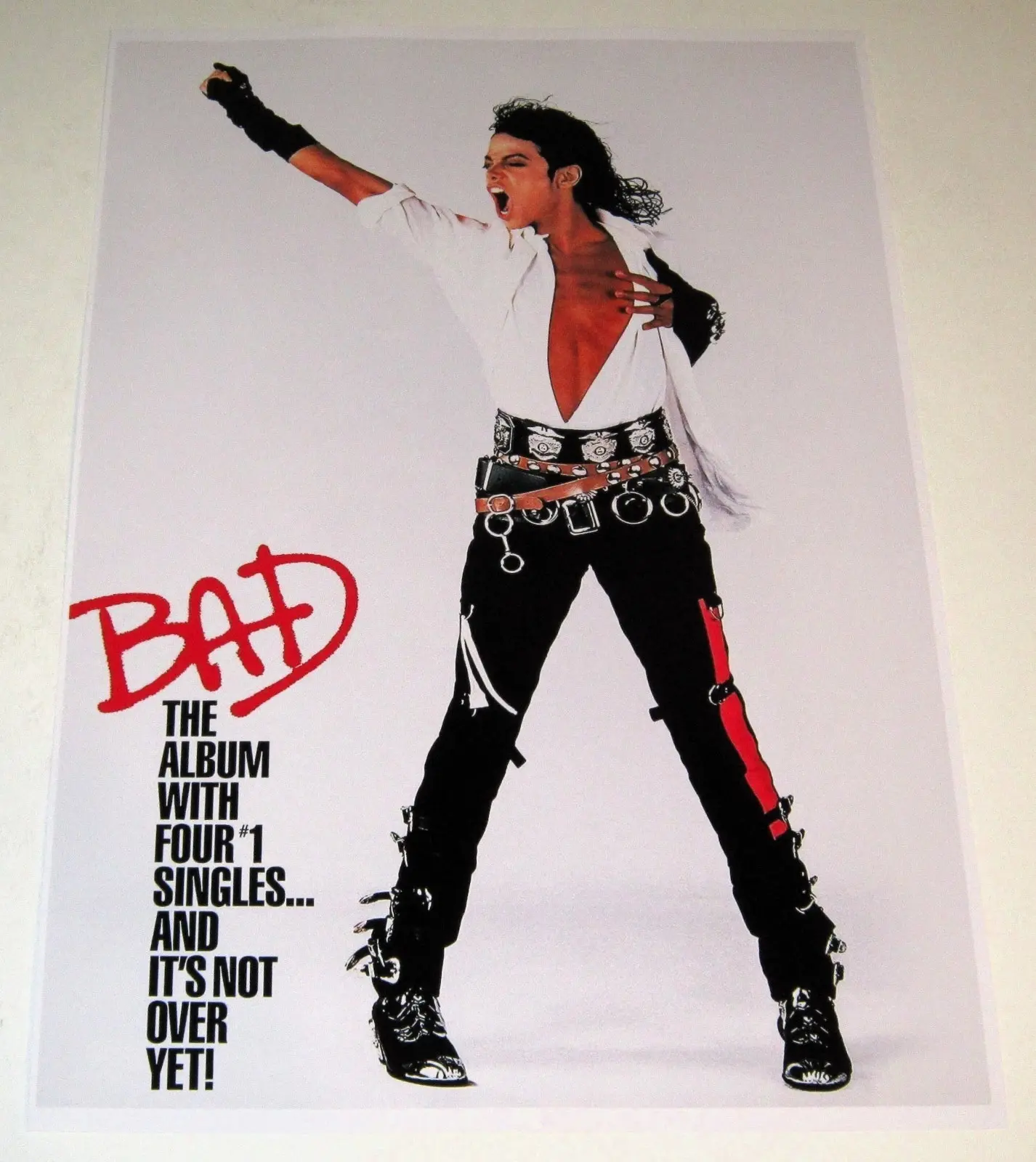 Michael Jackson 1988 BAD Album Poster The King of Pop in his Prime (Unframed)