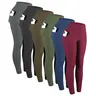 CHRLEISURE 1/3/6-PACK High Waist Yoga Pants With Pockets, Exercise Running Yoga Leggings, Tummy Control Workout Running Yoga Leggings for Women Activewear Bottoms