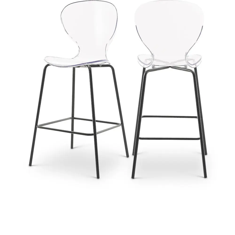 Clarion Matte Black Stool, Set of 2