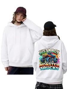 Monster Truck Hoodie for Boys | Cool Kids Graphic Hoodie | Just A Boy Who Loves Trucks | Streetwear Pullover Gift