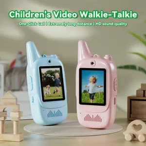 Kids video walkie talkies Set (2-Piece),2.0-inch HD， Rechargeable Long-Range Two-WayRadio Toys, Suitable for Boys and Girls Ages3-12, Voice Changer，Outdoor Adventures, Camping, Hiking,Birthday Gifts, Pink and Blue Dual-Color Design
