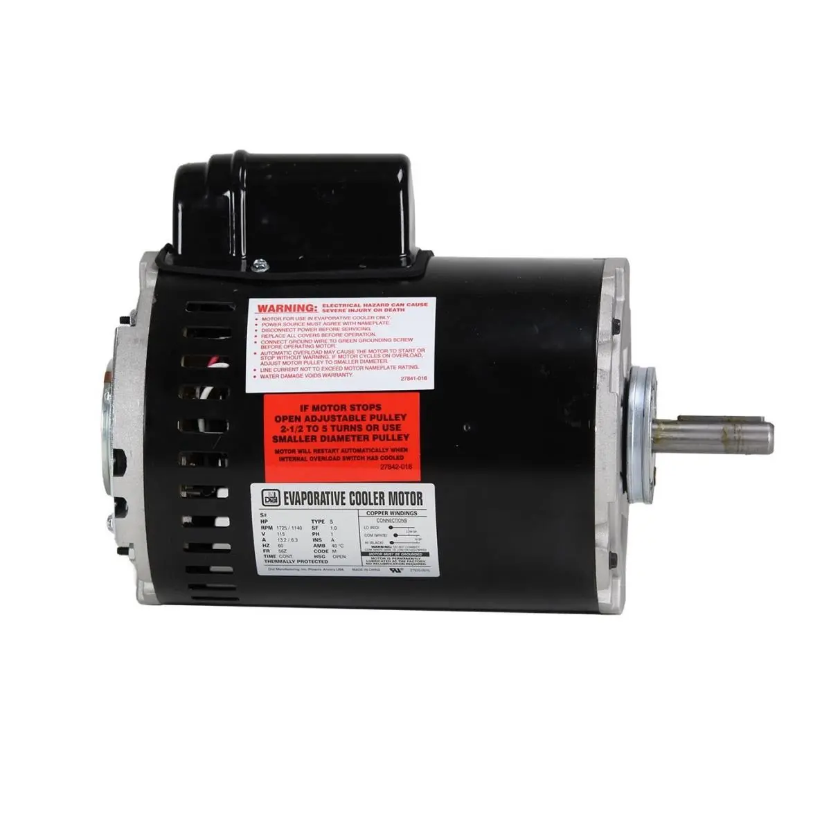 212 MAIN Dial 4250072 Induction Motor - 1 HP, 2-Speed, 115V, Corrosion-Resistant Steel Construction for Single Inlet Evaporative Coolers (Sailing Water Sports Accessory)
