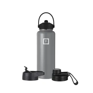 IRON FLASK 40oz Stainless Steel Wide Mouth Water Bottle with Plastic Lid IRON FLASK 40oz Stainless Steel Wide Mouth Water Bottle with Plastic Lid