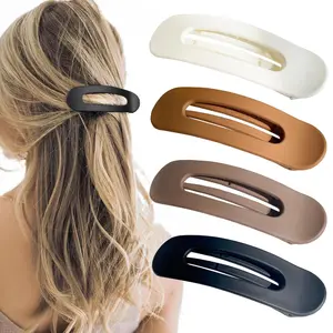 Flat Hair Clips Large Claw Clips - Flat Claw Clips for Women | Lay Down Hair Clip for Thin & Thick Hair |  Hair Clips for Girls, 4 count