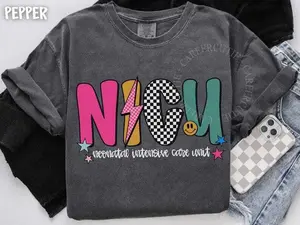 NICU Nurse Shirt, Comfort Colors® NICU Shirt, Retro Checkered Nurse Shirt, Neonatal ICU Nurse Tshirt, Registered Nurse Shirt Cotton Top