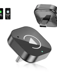 (Type-C) Two-In-One Carplay Adapter, Wireless Carplay Converter USB-C/android Auto USB-C, Convert Wired Connection to Wireless, Plug-And-Play, Wireless Carplay Dongle