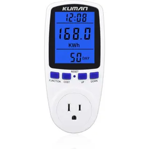 Upgraded Watt Meter Home Electricity Usage Monitor Plug-in Socket Power Meter Power Watt Voltage Amps Meter Tester with Overload Protection