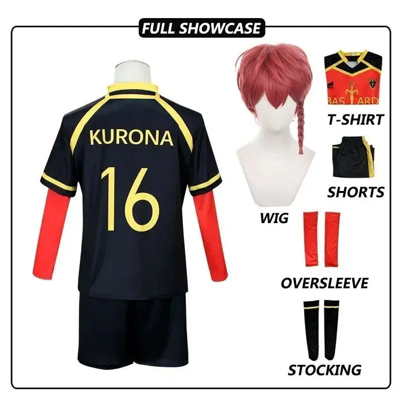 Ness cosplay Anime Blue Kaiser Cosplay Costume Jersey Wig Bastard Munchen Isagi Yoichi Kurona Cosplay Jersey Halloween Costumes