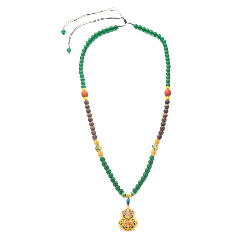 Sweater Chain, Longevity, Gathering Blessings and Ensuring Safety. Longevity Lock, Gourd, Traditional Chinese Style. Luck Enhancement. Taoist Priest Consecrated. Jewelry Necklace