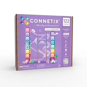 CONNETIX Magnetic Tiles Pastel Ball Run Pack Building Blocks 122pc