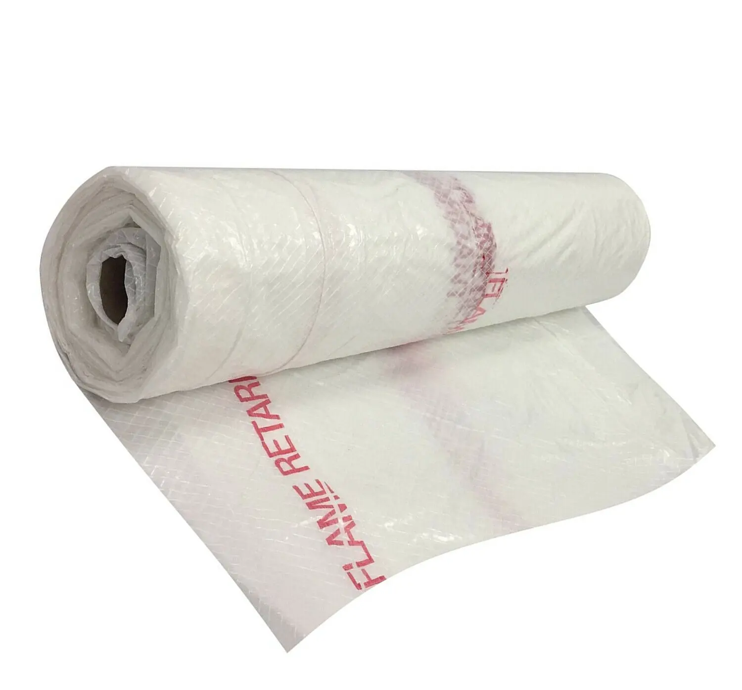 Square-Pattern String Reinforced Poly 20'x100' Flame Resistant 6 Mils Clear