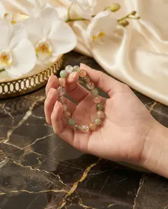 Natural African Green Phantom Crystal Bracelet Healing & Growth