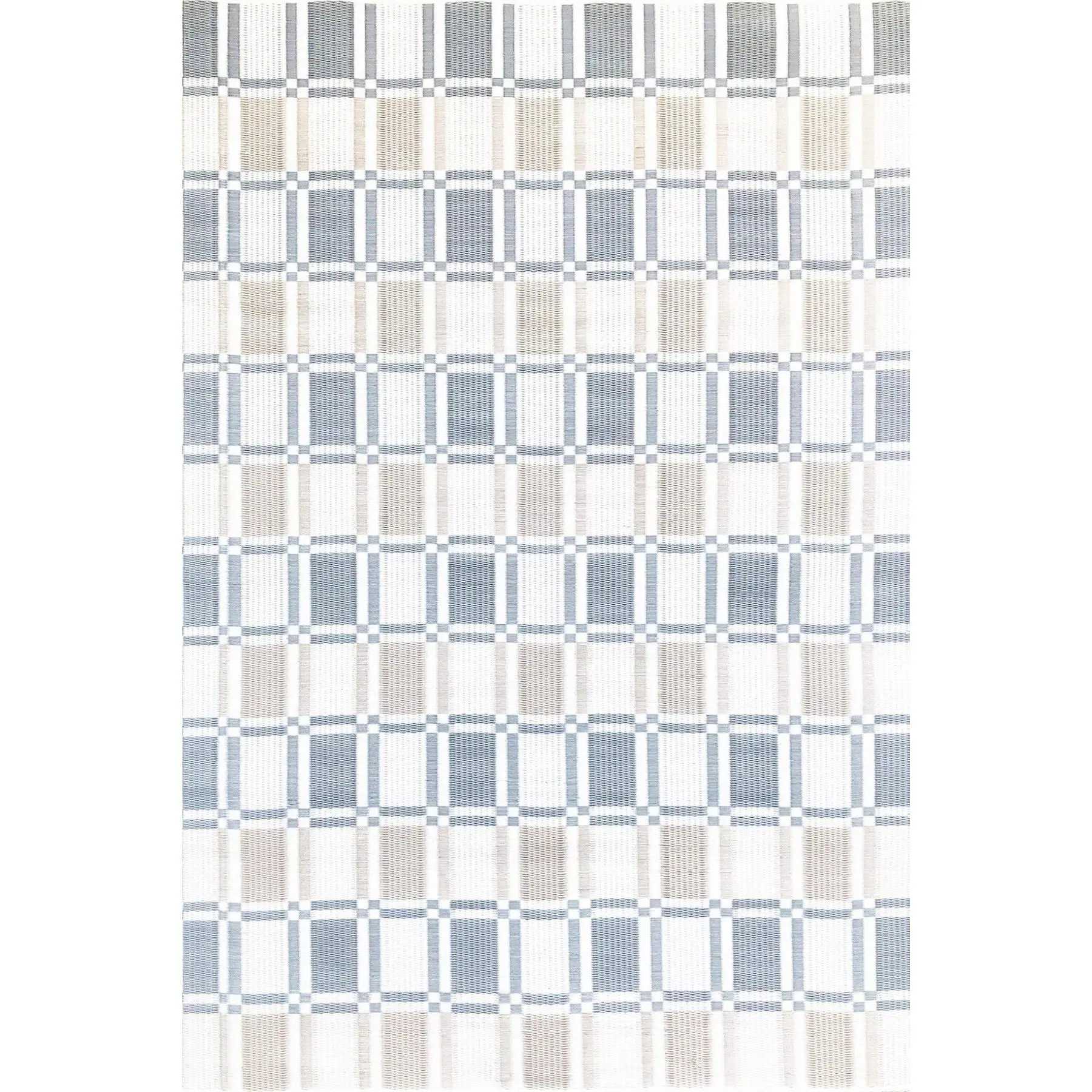 Plaid Off White & Stone - Patterned Rug with Rectangular Design in Assorted Colors