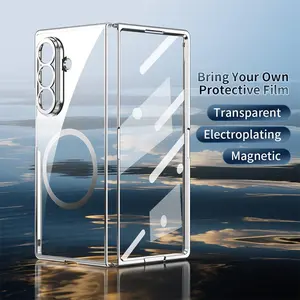 HD Clear Tempered Film Screen Protection Magnetic Phone Case For Samsung Z Fold 7 6 5 zfold 4 3 For Magsafe Wireless Charge Caps